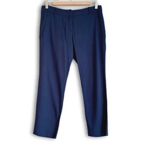 THEORY Yanette C Habitat Slim Leg Crop Ankle Pants Navy Blue Sz 6 Flawed